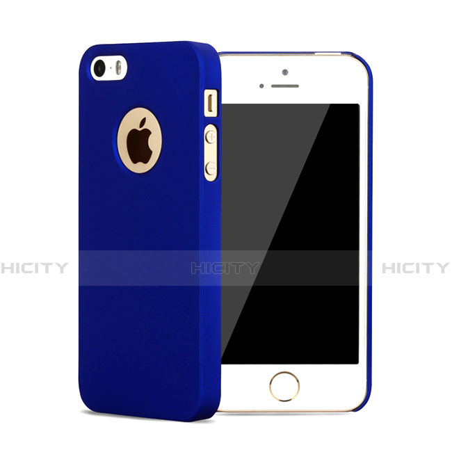 Coque Plastique Rigide avec Trou Mat pour Apple iPhone 5S Bleu Plus