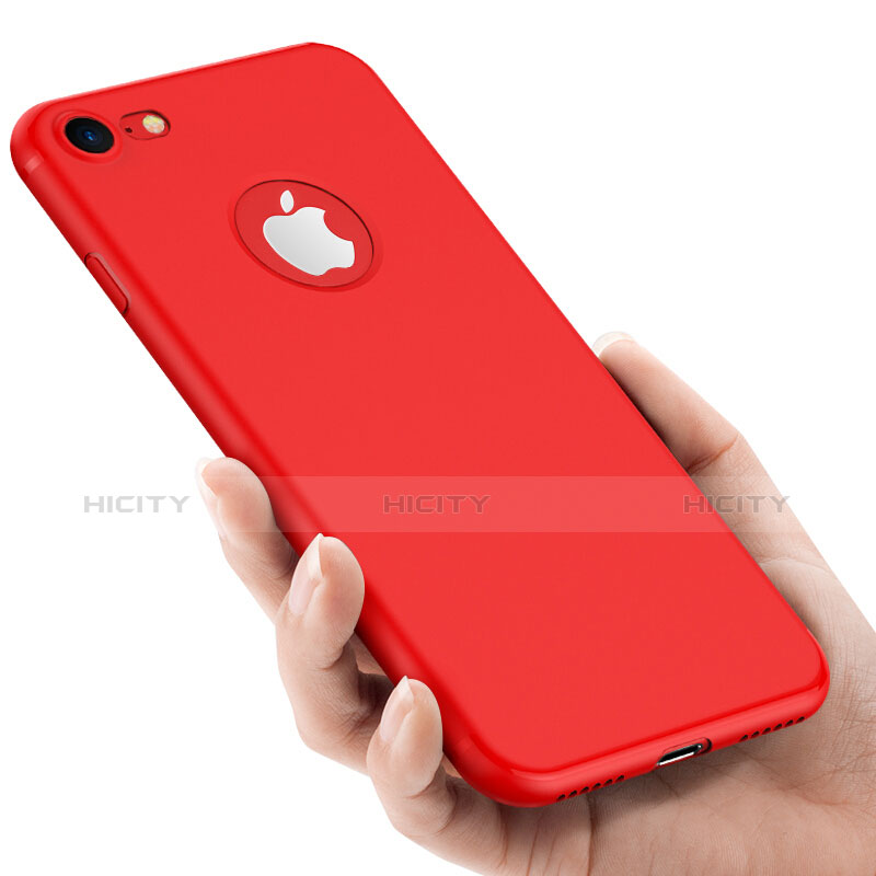 Coque Plastique Rigide avec Trou Mat pour Apple iPhone 8 Rouge Plus