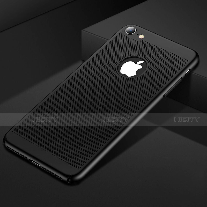 Coque Plastique Rigide Etui Housse Mailles Filet pour Apple iPhone 7 Noir Plus