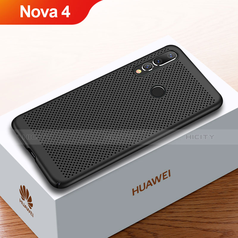 Coque Plastique Rigide Etui Housse Mailles Filet pour Huawei Nova 4 Noir Plus