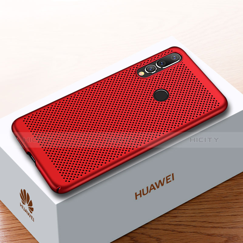 Coque Plastique Rigide Etui Housse Mailles Filet pour Huawei Nova 4 Rouge Plus