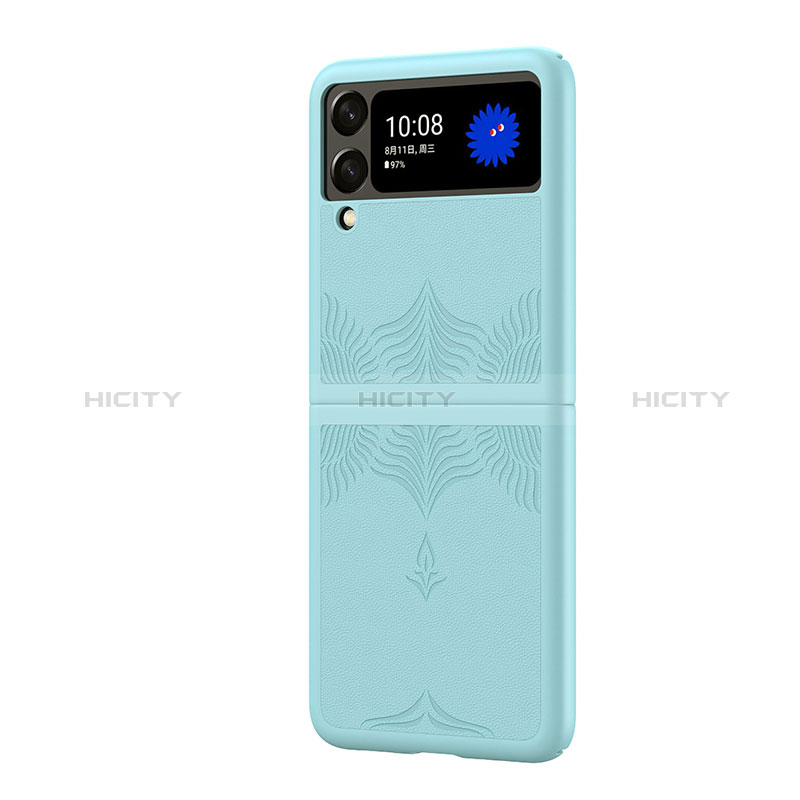 Coque Plastique Rigide Etui Housse Mat H03 pour Samsung Galaxy Z Flip3 5G Bleu Ciel Plus