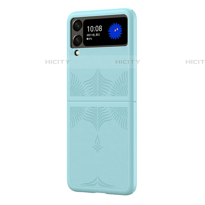 Coque Plastique Rigide Etui Housse Mat H03 pour Samsung Galaxy Z Flip4 5G Bleu Ciel Plus