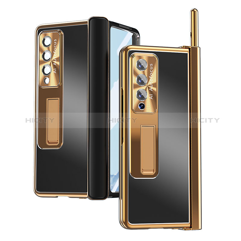 Coque Plastique Rigide Etui Housse Mat H05 pour Samsung Galaxy Z Fold3 5G Or et Noir Plus