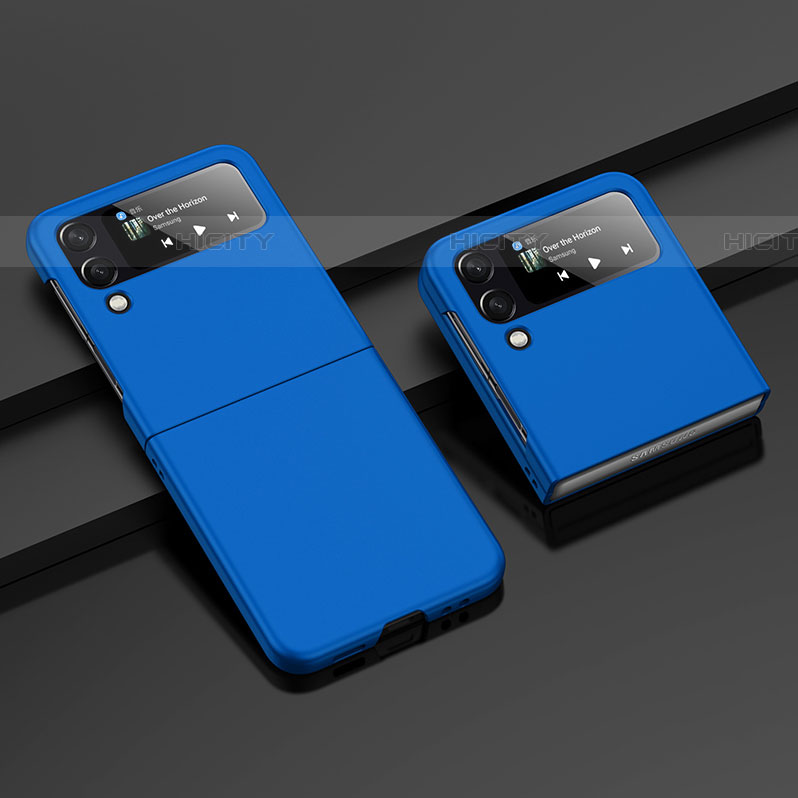 Coque Plastique Rigide Etui Housse Mat H07 pour Samsung Galaxy Z Flip4 5G Bleu Plus