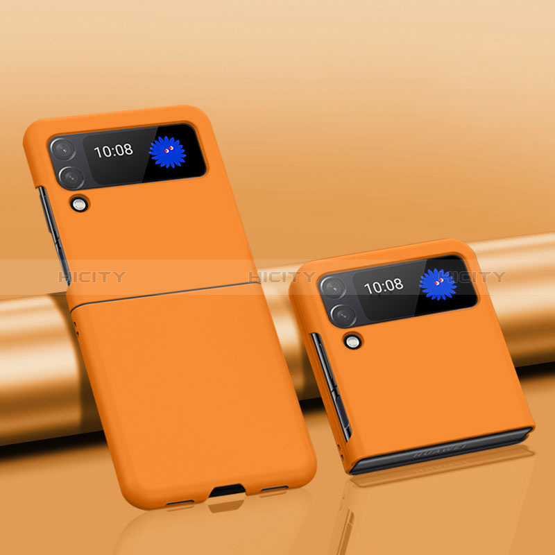 Coque Plastique Rigide Etui Housse Mat L01 pour Samsung Galaxy Z Flip3 5G Orange Plus
