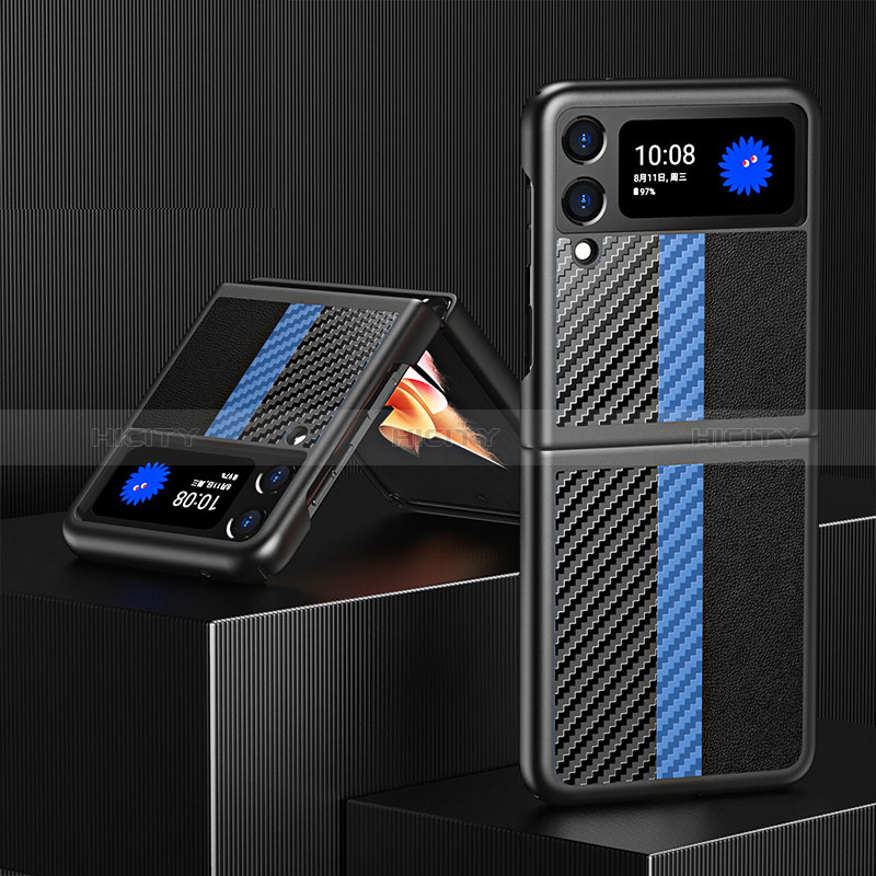 Coque Plastique Rigide Etui Housse Mat L06 pour Samsung Galaxy Z Flip3 5G Bleu Ciel Plus