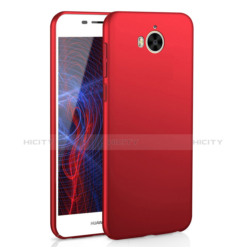 Coque Plastique Rigide Etui Housse Mat M01 pour Huawei Y6 (2017) Rouge Plus