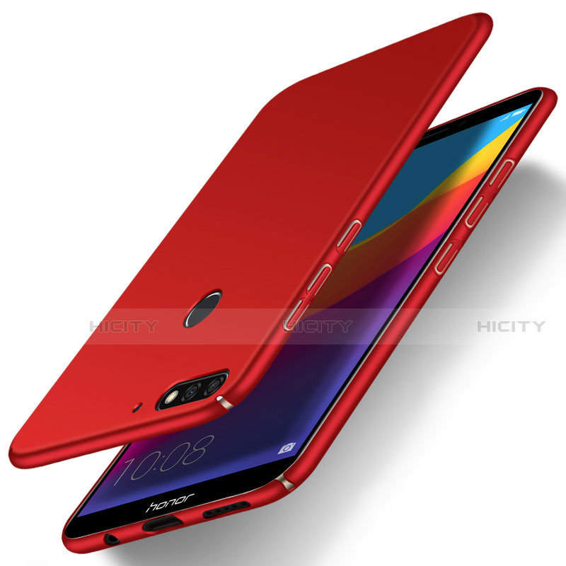 Coque Plastique Rigide Etui Housse Mat M01 pour Huawei Y6 (2018) Rouge Plus
