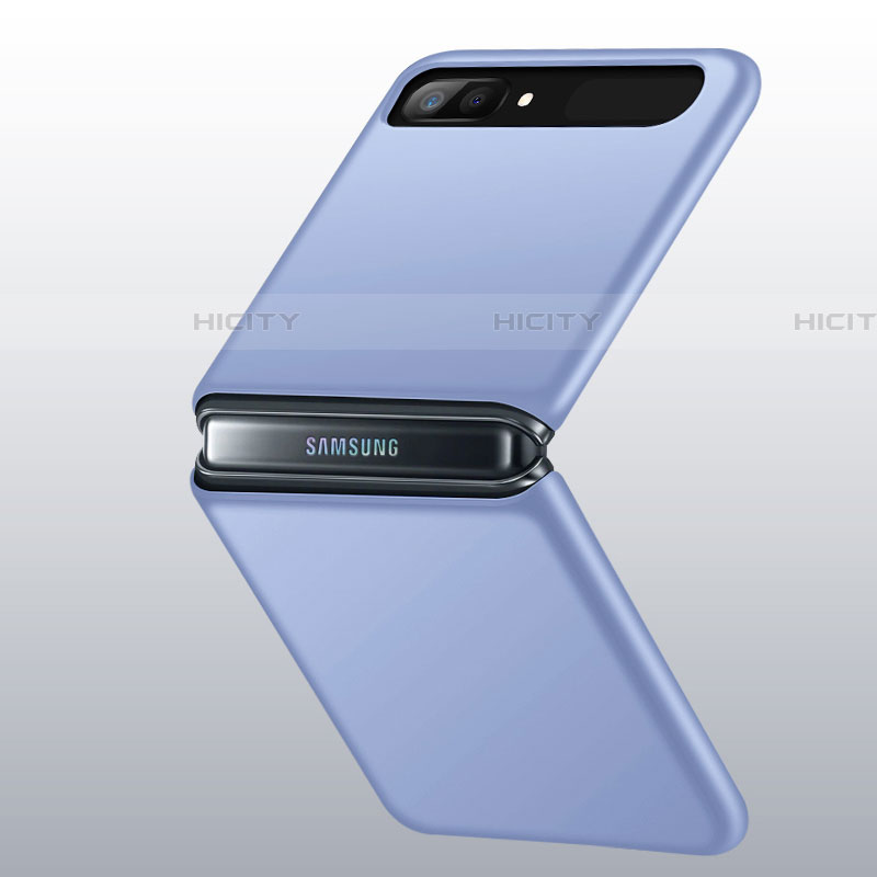 Coque Plastique Rigide Etui Housse Mat M01 pour Samsung Galaxy Z Flip 5G Bleu Ciel Plus