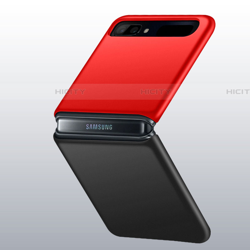 Coque Plastique Rigide Etui Housse Mat M01 pour Samsung Galaxy Z Flip 5G Rouge et Noir Plus