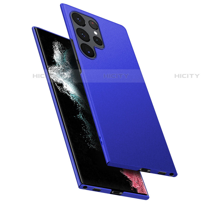 Coque Plastique Rigide Etui Housse Mat M02 pour Samsung Galaxy S22 Ultra 5G Bleu Plus