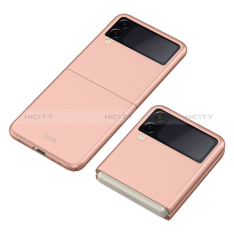 Coque Plastique Rigide Etui Housse Mat P06 pour Samsung Galaxy Z Flip3 5G Or Rose Plus