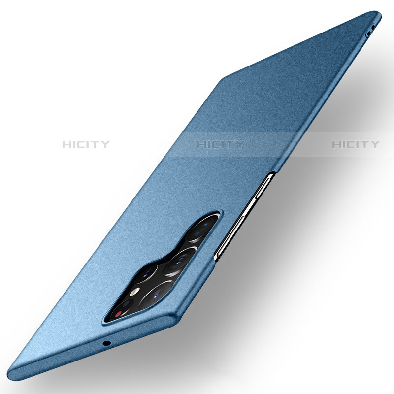 Coque Plastique Rigide Etui Housse Mat pour Samsung Galaxy S22 Ultra 5G Bleu Plus
