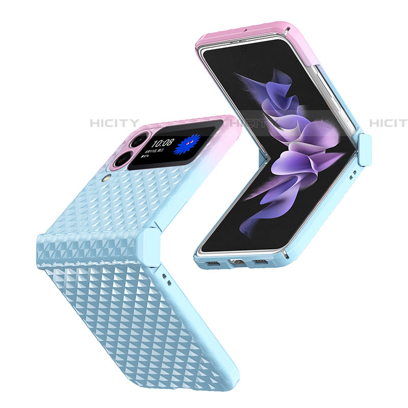 Coque Plastique Rigide Etui Housse Mat T03 pour Samsung Galaxy Z Flip4 5G Bleu Plus