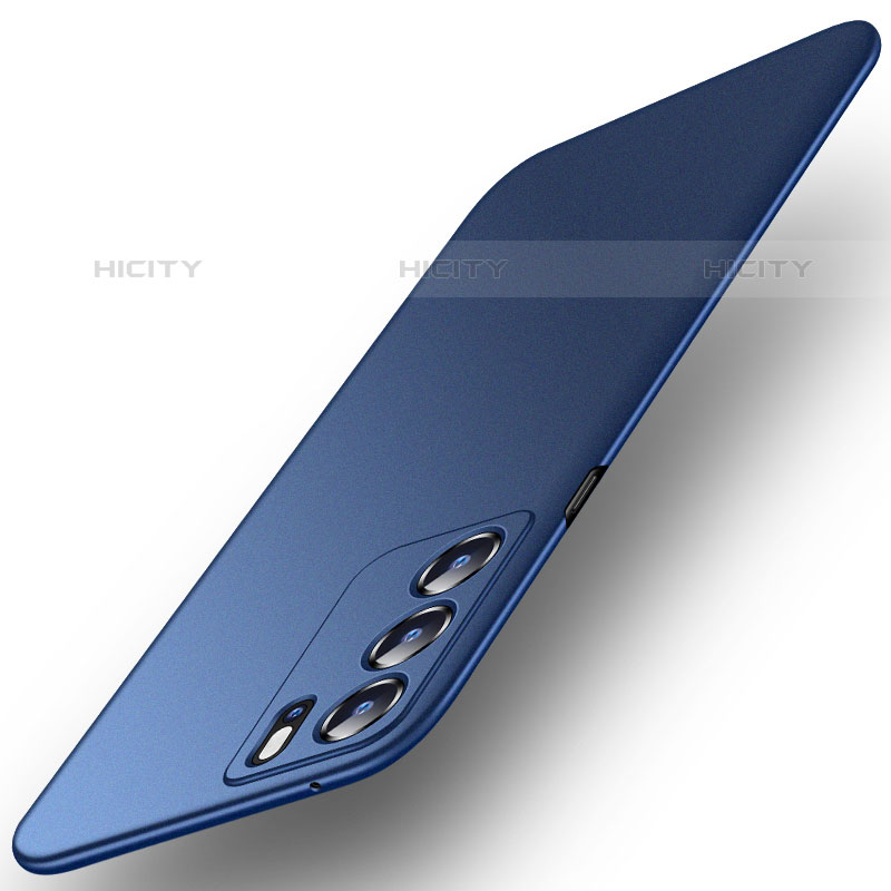 Coque Plastique Rigide Etui Housse Mat YK6 pour Oppo Reno6 Pro 5G India Bleu Plus