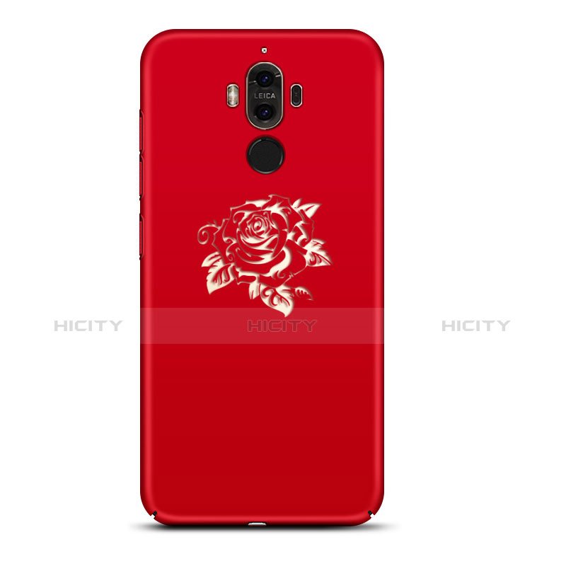 Coque Plastique Rigide Fleurs pour Huawei Mate 9 Rouge Plus