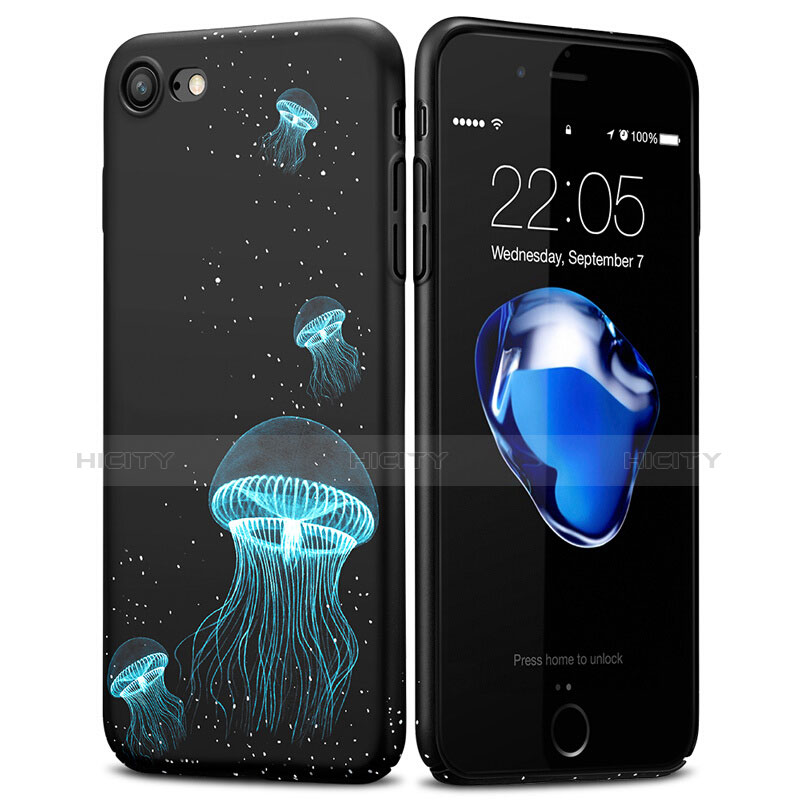 Coque Plastique Rigide Fluorescence pour Apple iPhone 7 Noir Plus