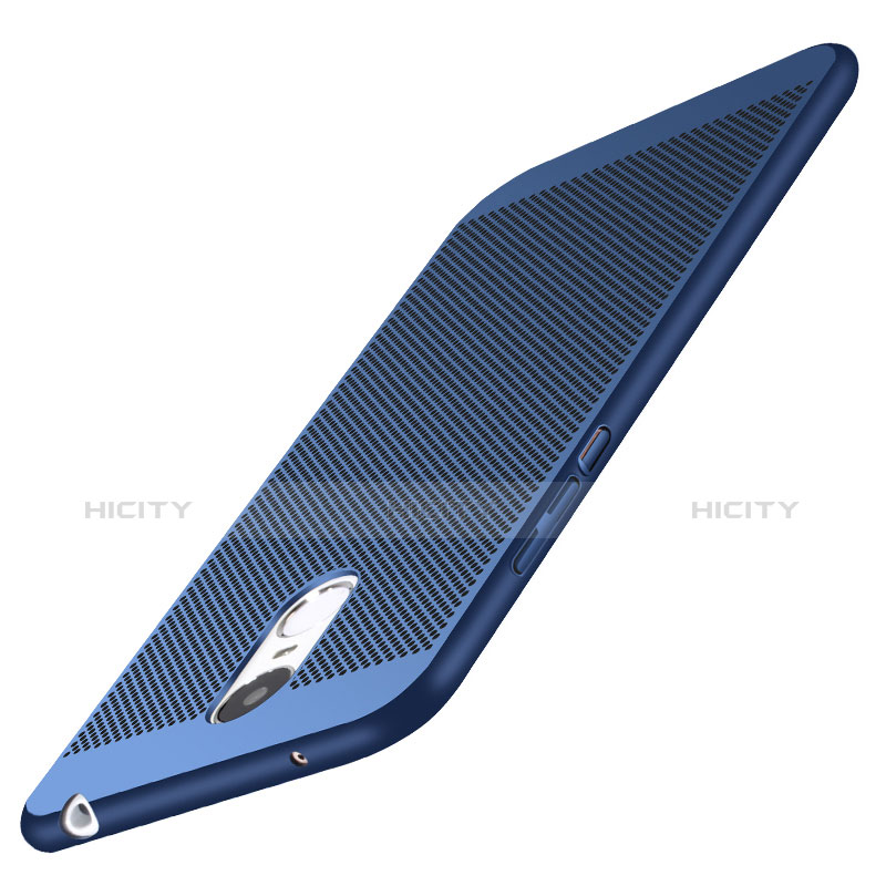 Coque Plastique Rigide Mailles Filet pour Huawei Enjoy 6 Bleu Plus