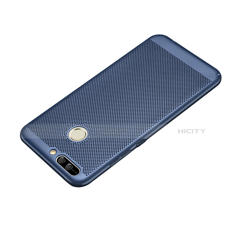 Coque Plastique Rigide Mailles Filet pour Huawei Honor 8 Pro Bleu Plus