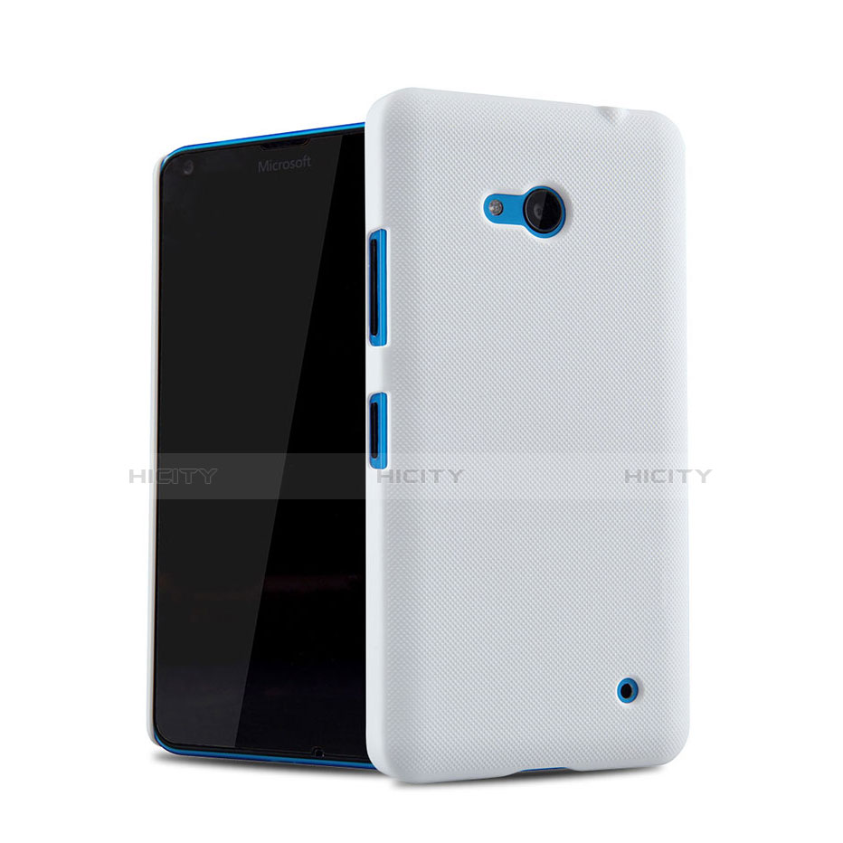 Coque Plastique Rigide Mailles Filet pour Microsoft Lumia 640 Blanc Plus
