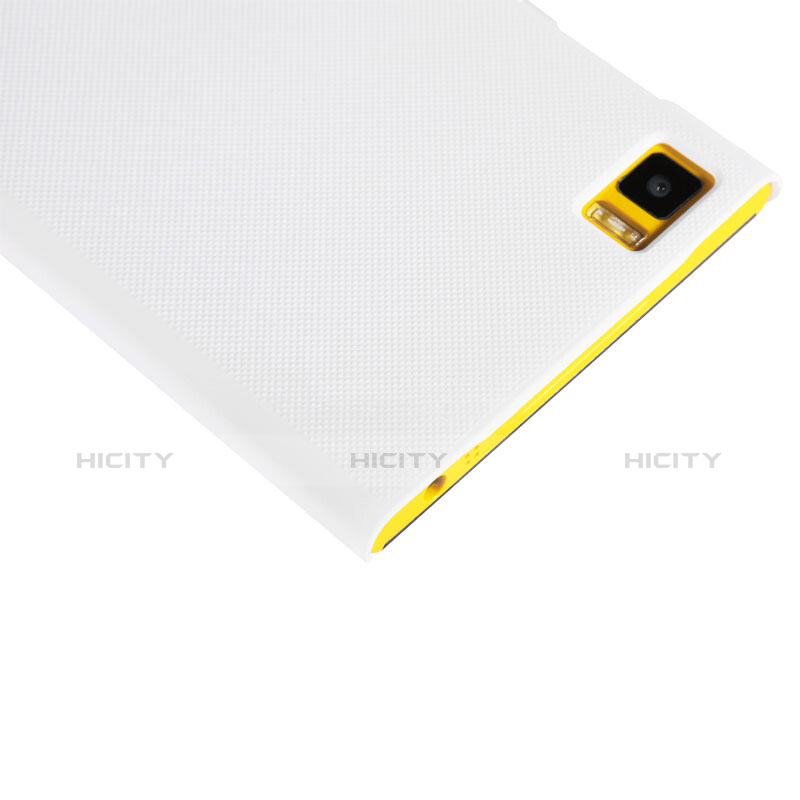 Coque Plastique Rigide Mailles Filet pour Xiaomi Mi 3 Blanc Plus