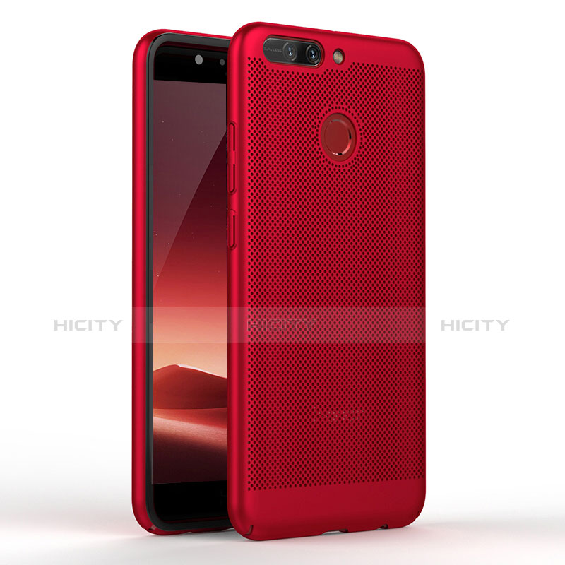 Coque Plastique Rigide Mailles Filet W01 pour Huawei Honor 8 Pro Rouge Plus