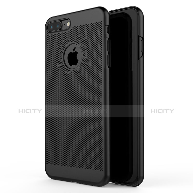 Coque Plastique Rigide Mailles Filet W02 pour Apple iPhone 8 Plus Noir Plus
