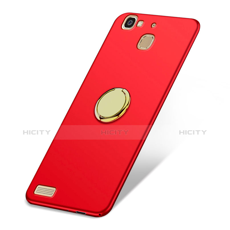 Coque Plastique Rigide Mat avec Support Bague Anneau A02 pour Huawei G8 Mini Rouge Plus