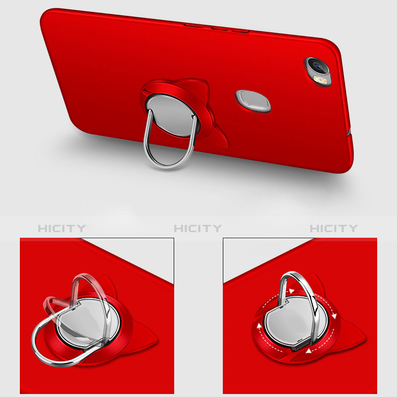 Coque Plastique Rigide Mat avec Support Bague Anneau A02 pour Huawei Honor Note 8 Rouge Plus