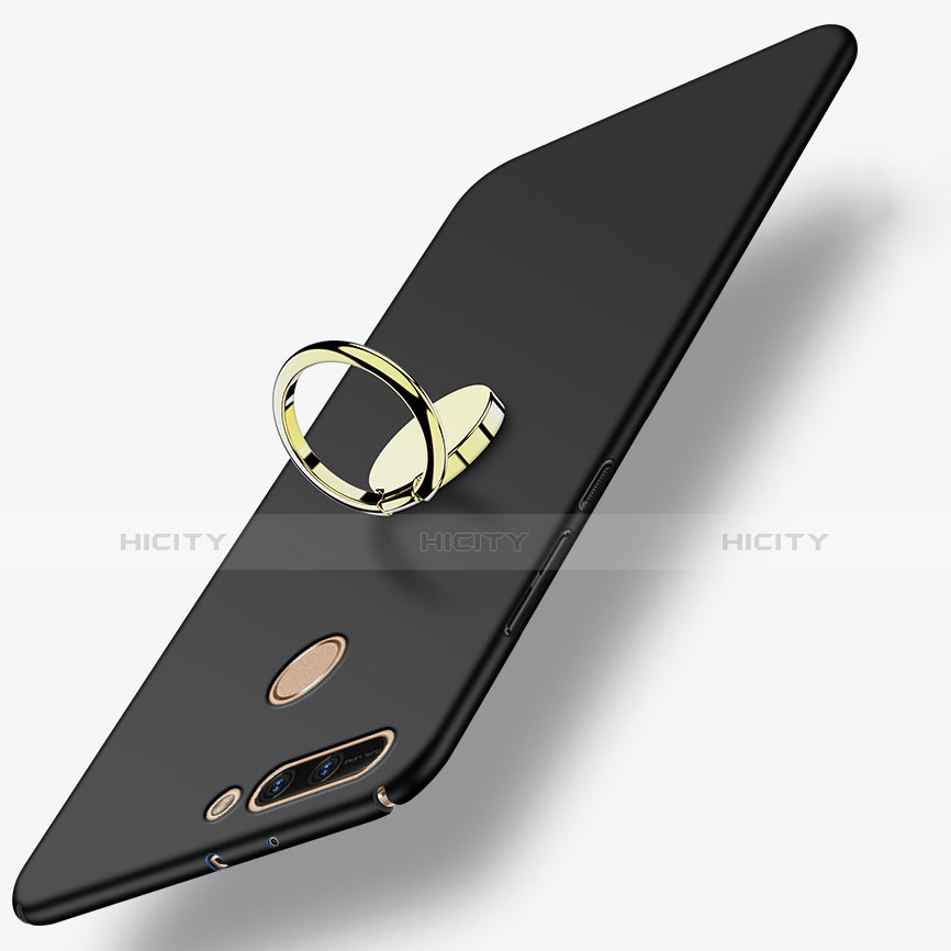Coque Plastique Rigide Mat avec Support Bague Anneau A02 pour Huawei Honor V9 Noir Plus