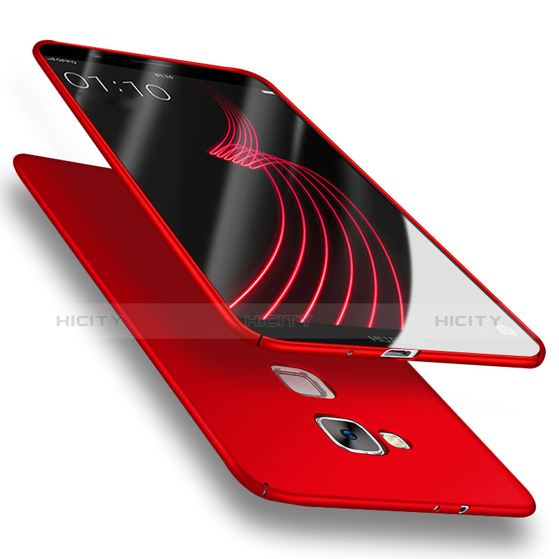 Coque Plastique Rigide Mat avec Support Bague Anneau A02 pour Huawei Mate 7 Rouge Plus