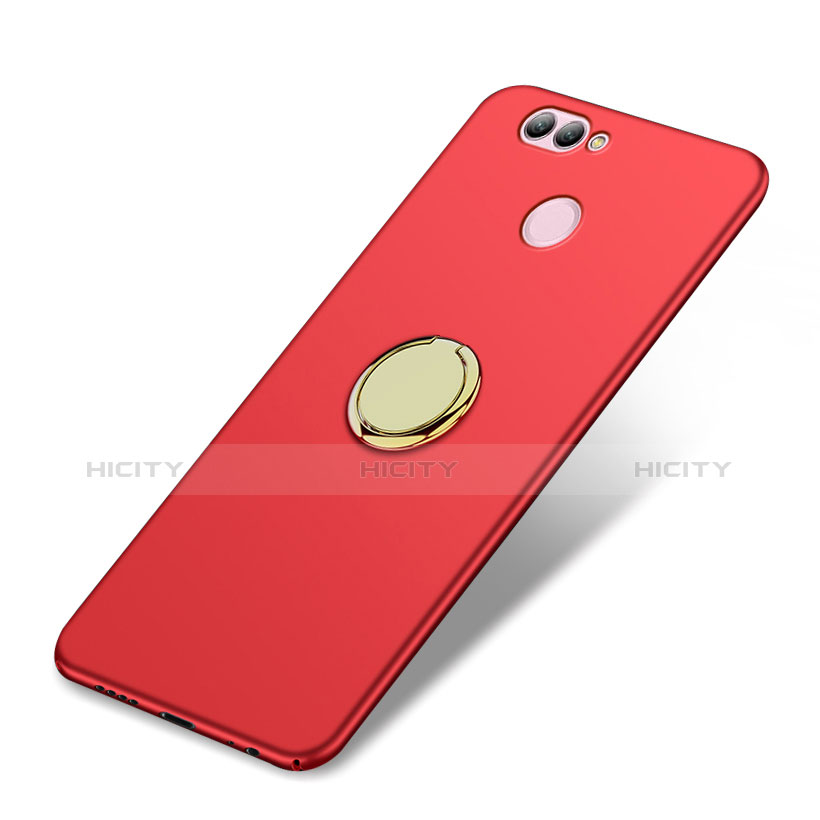 Coque Plastique Rigide Mat avec Support Bague Anneau A02 pour Huawei Nova 2 Plus Rouge Plus