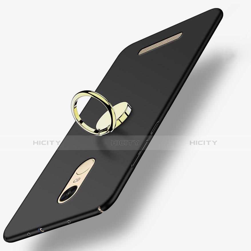 Coque Plastique Rigide Mat avec Support Bague Anneau A02 pour Xiaomi Redmi Note 3 MediaTek Noir Plus