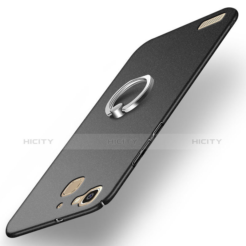 Coque Plastique Rigide Mat avec Support Bague Anneau A03 pour Huawei Enjoy 5S Noir Plus