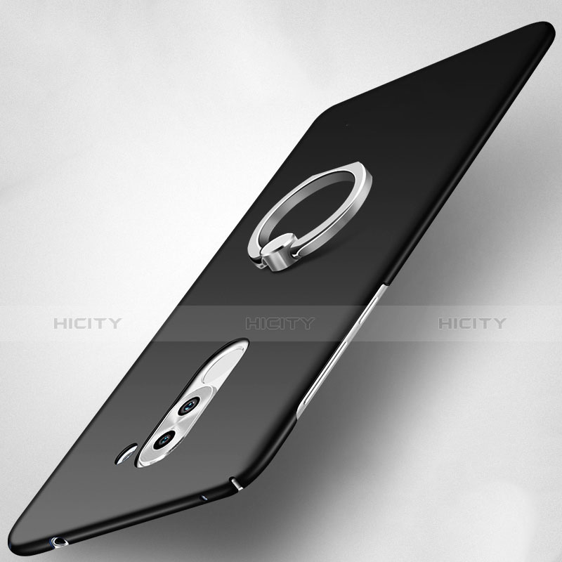 Coque Plastique Rigide Mat avec Support Bague Anneau A03 pour Huawei Honor 6X Pro Noir Plus