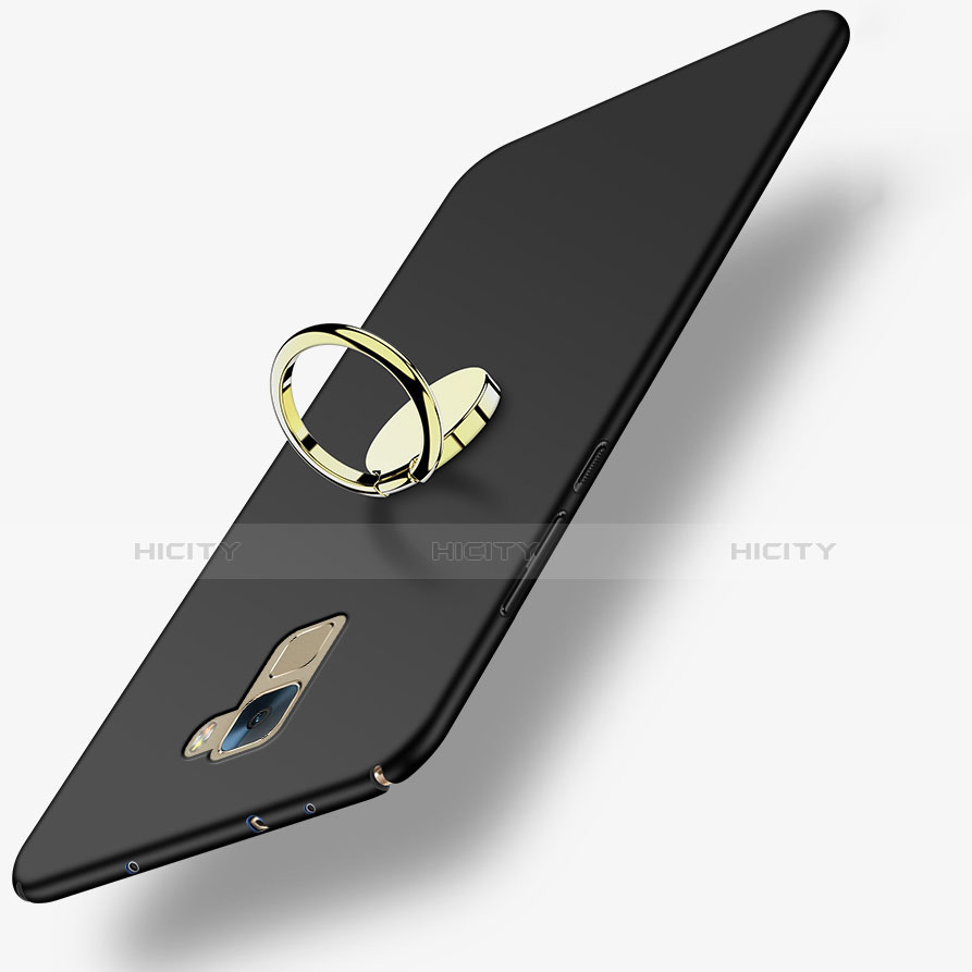 Coque Plastique Rigide Mat avec Support Bague Anneau A03 pour Huawei Honor 7 Noir Plus