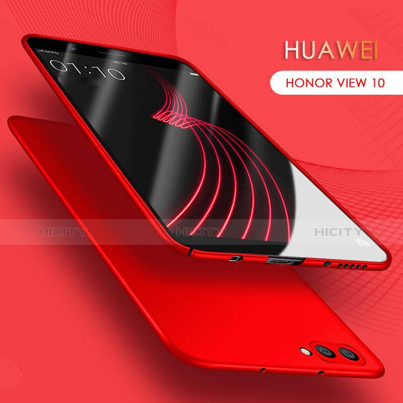Coque Plastique Rigide Mat avec Support Bague Anneau A03 pour Huawei Honor View 10 Rouge Plus