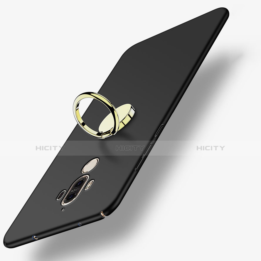 Coque Plastique Rigide Mat avec Support Bague Anneau A03 pour Huawei Mate 9 Noir Plus