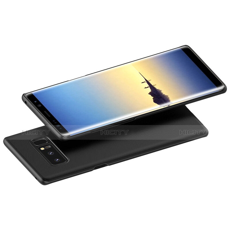 Coque Plastique Rigide Mat avec Support Bague Anneau A03 pour Samsung Galaxy Note 8 Duos N950F Noir Plus
