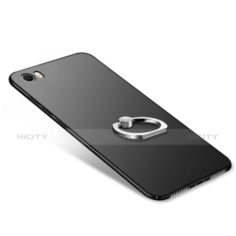 Coque Plastique Rigide Mat avec Support Bague Anneau A03 pour Xiaomi Mi 5 Noir Plus