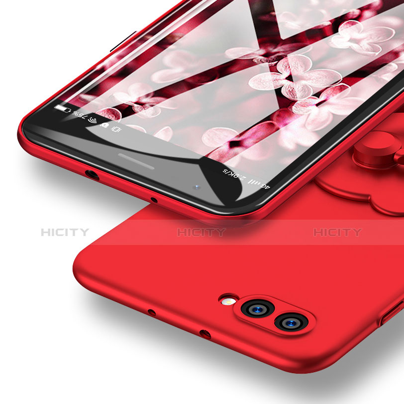 Coque Plastique Rigide Mat avec Support Bague Anneau A04 pour Huawei Honor View 10 Rouge Plus