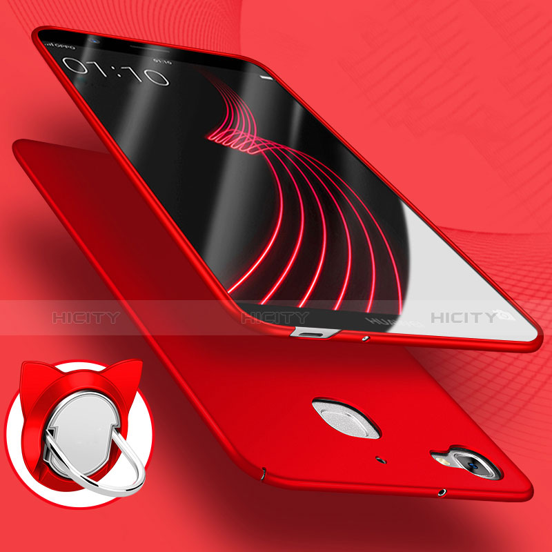 Coque Plastique Rigide Mat avec Support Bague Anneau pour Huawei G8 Mini Rouge Plus