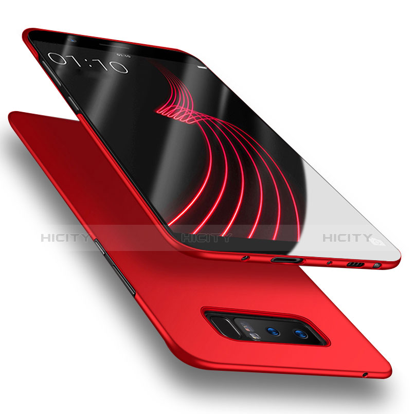 Coque Plastique Rigide Mat avec Support Bague Anneau pour Samsung Galaxy Note 8 Rouge Plus