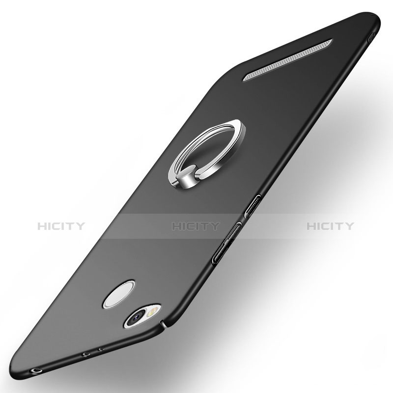 Coque Plastique Rigide Mat avec Support Bague Anneau pour Xiaomi Redmi 3X Noir Plus
