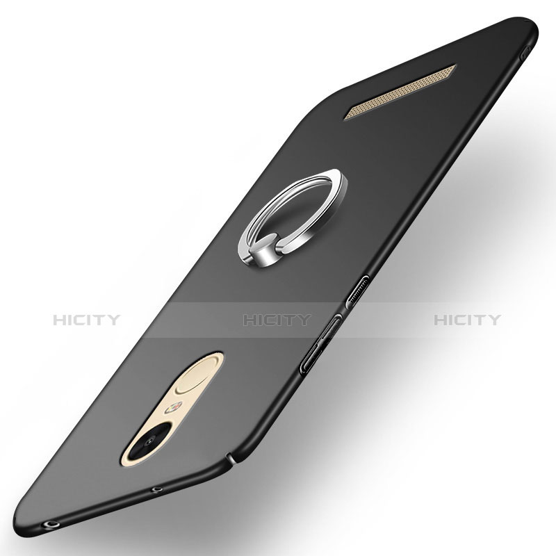 Coque Plastique Rigide Mat avec Support Bague Anneau pour Xiaomi Redmi Note 3 MediaTek Noir Plus
