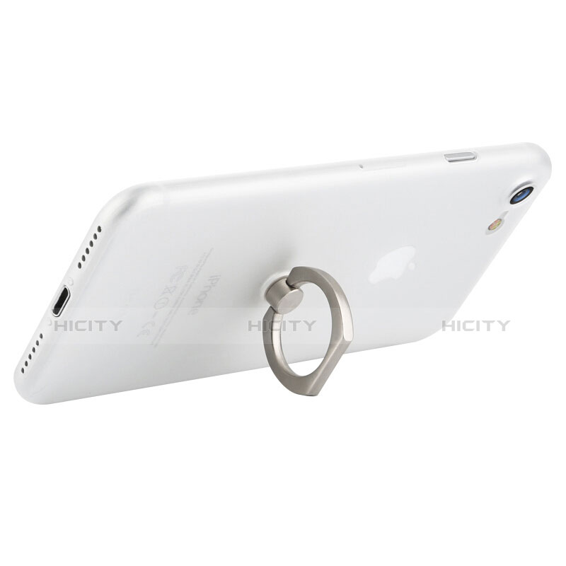 Coque Plastique Rigide Mat et Support Bague Anneau F01 pour Apple iPhone 7 Blanc Plus