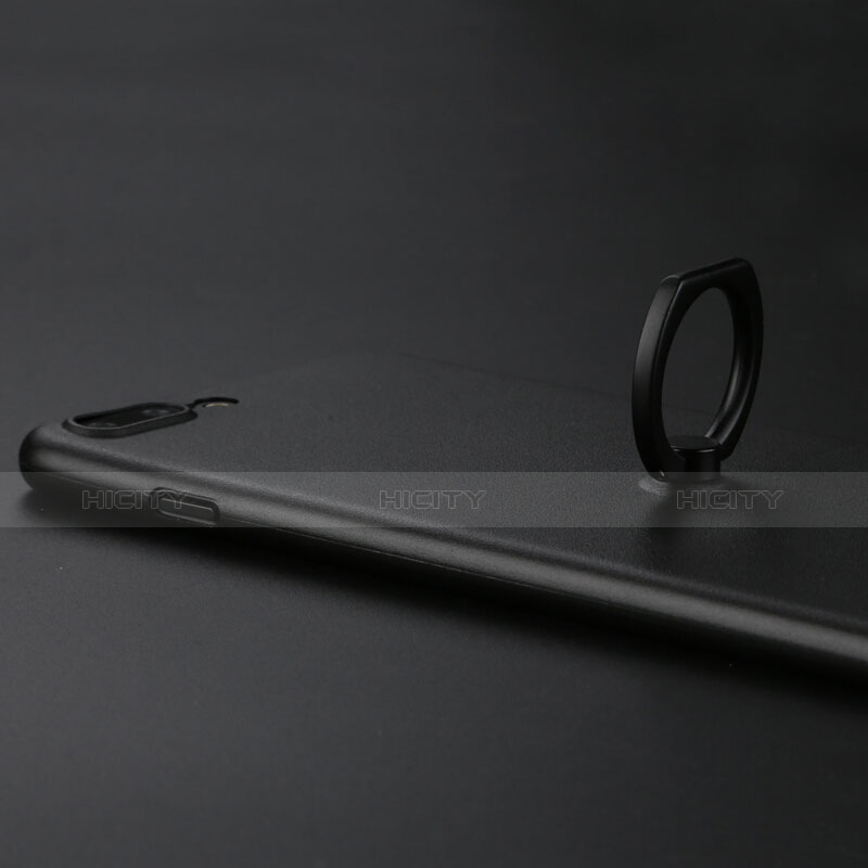 Coque Plastique Rigide Mat et Support Bague Anneau F01 pour Apple iPhone 8 Noir Plus