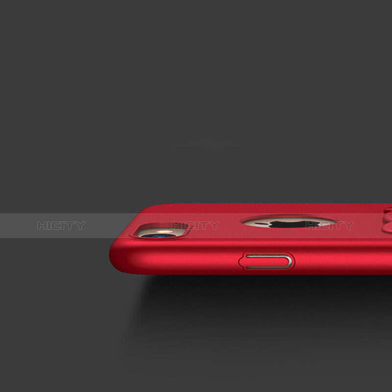 Coque Plastique Rigide Mat et Support Bague Anneau F01 pour Apple iPhone 8 Plus Rouge Plus