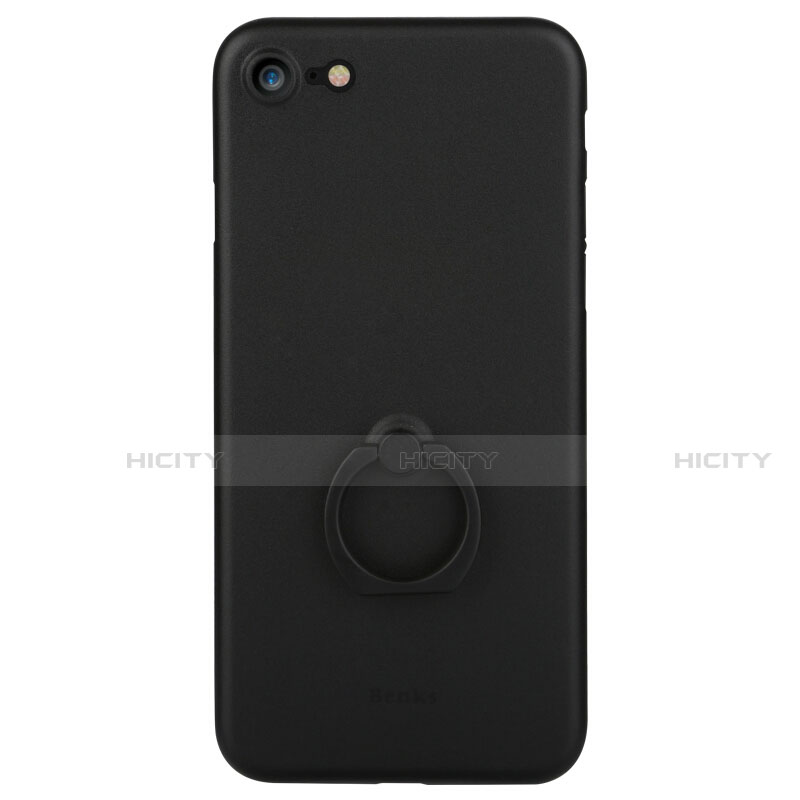 Coque Plastique Rigide Mat et Support Bague Anneau F01 pour Apple iPhone SE (2020) Noir Plus